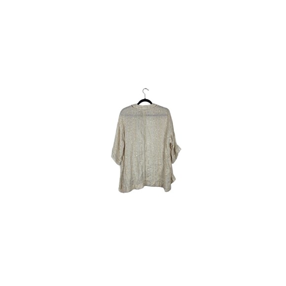 Soft Surroundings Beige with gold‎ accents Cardigan/Kimono jacket size PL - Picture 8 of 9